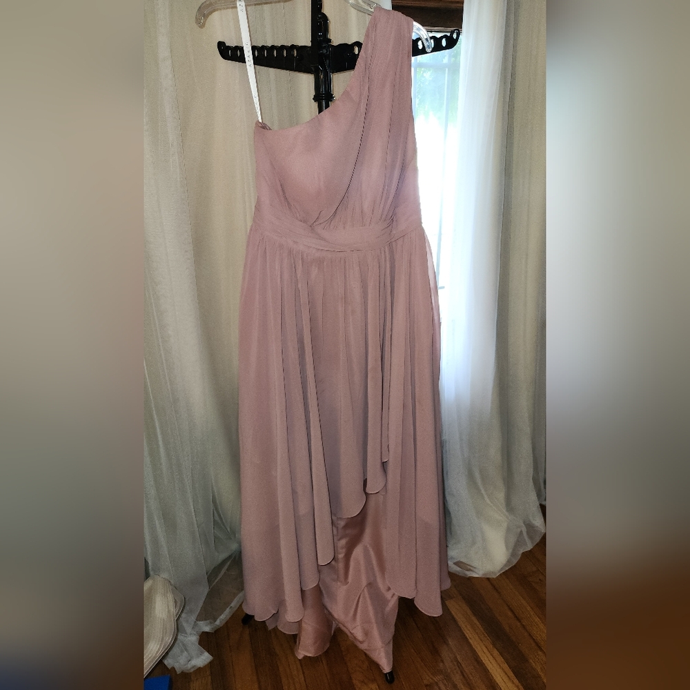 Azazie Pink One Shoulder Sweetheart Gown